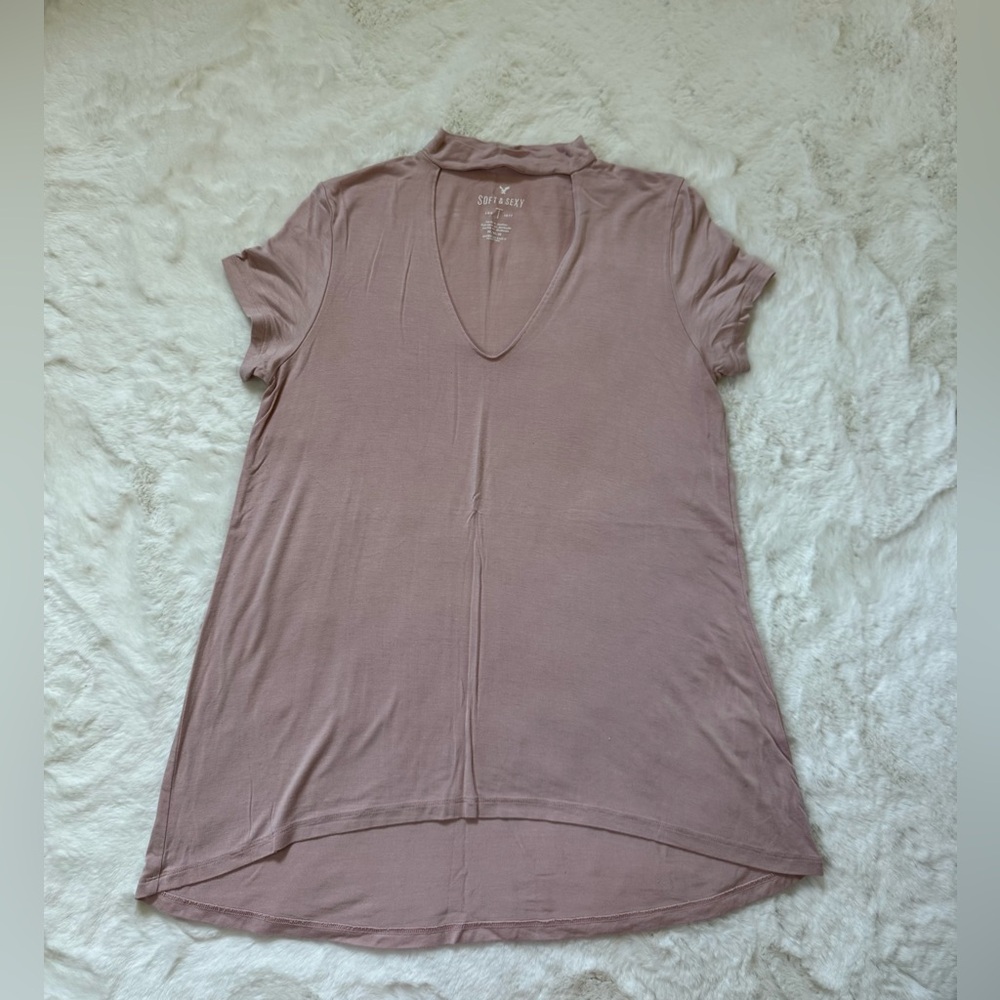 AE Soft And Sexy Flowy Pink Top